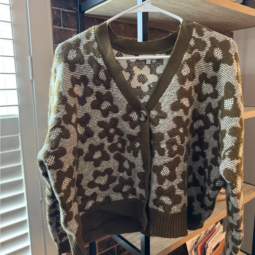 Brown Floral Madewell Cardigan
